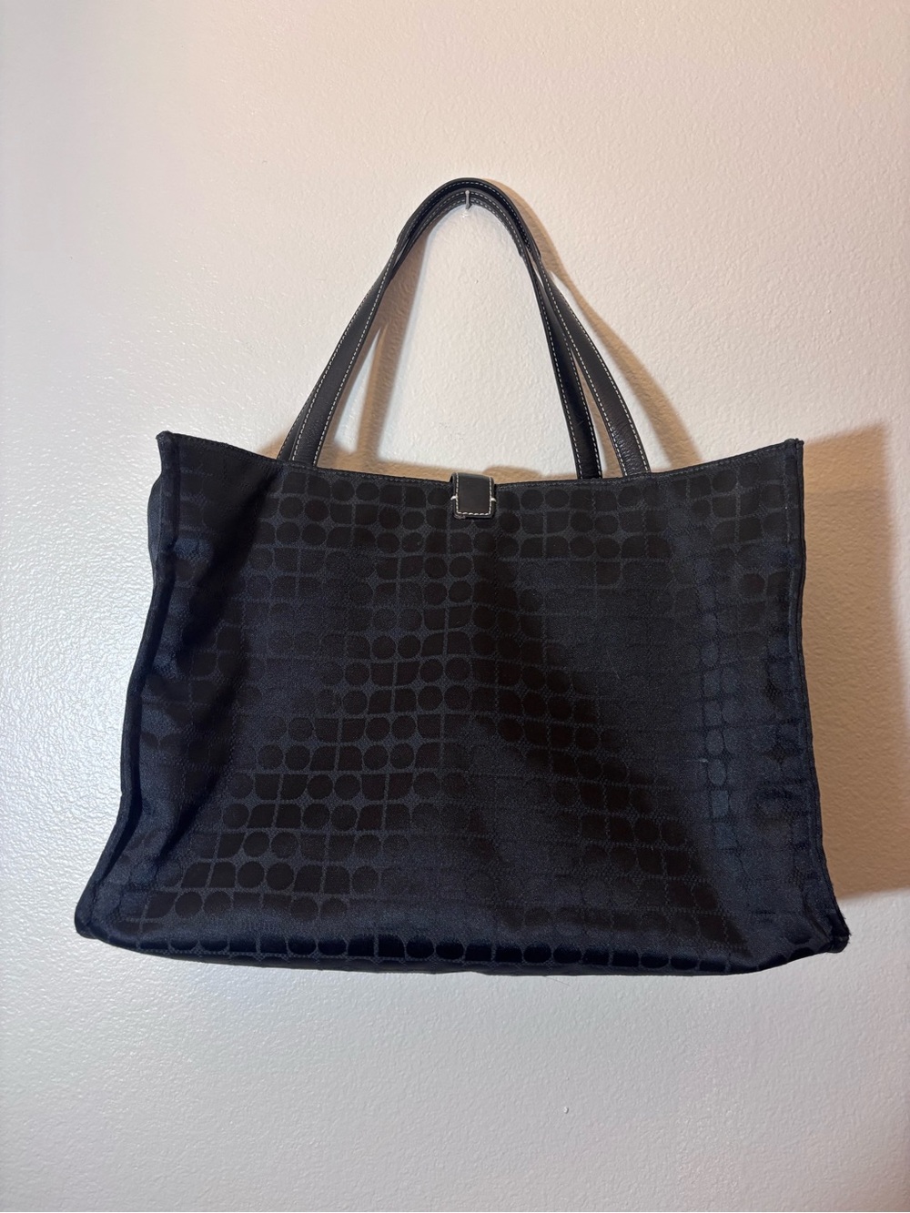 kate spade Black Patterned Canvas Tote